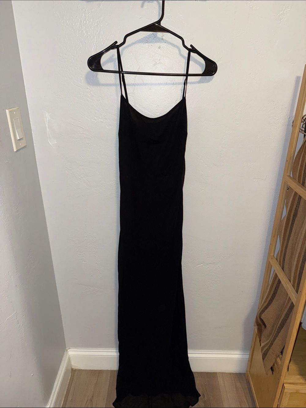 Rumored Black Spaghetti Strap Maxi Slip Dress